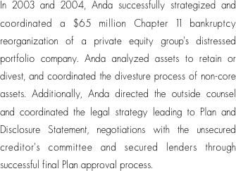 In 2003 and 2004, Anda